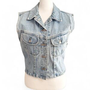 Banana Republic Denim Vest Size Large Light Wash Jean Vest